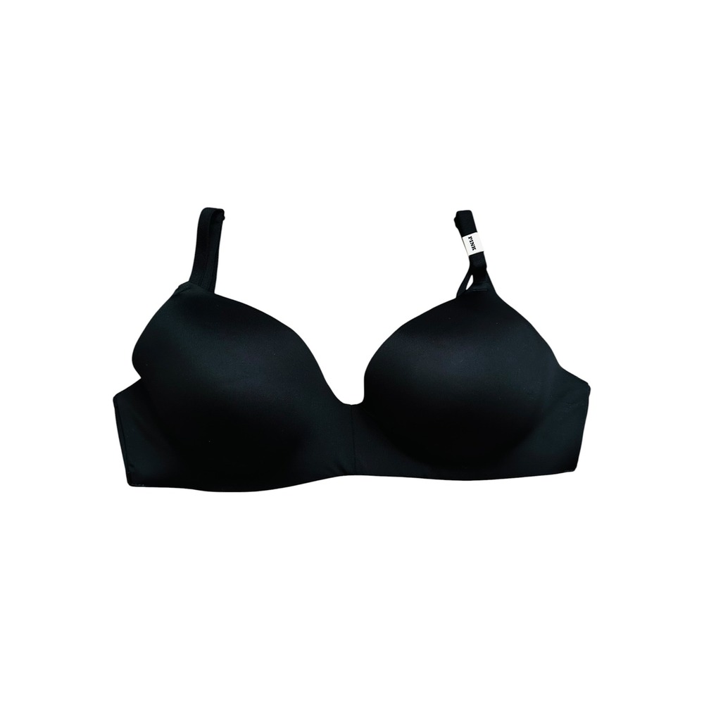 Minimalist PINK Wear Everywhere Wireless Push Up Bra 34DD Black Seamless T-Shirt